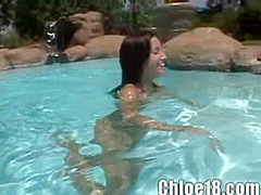 Sweet Chloe ***Lesbian Love at Pool side