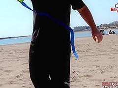 French Amateur Brunette Try Homemade Anal After Beach