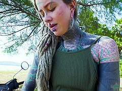 Naughty Tattoo Model Public Masturbation, Alternative Teen Anal Squirt Outdoors