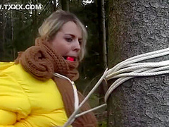 Yellow Down Jacket Bondage