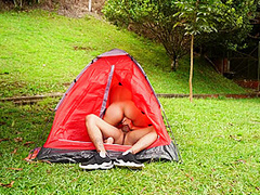 Sex In The Woods, The Tent Got Really Hot Inside Petite Brunette, Hard Sex To Her Tight Pussy