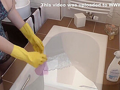 Milf Gets Pounded When Cleaning The Bathroom