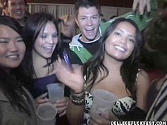 Coed lesbo dildos pussy as everyone watches