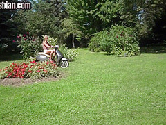 Lesbian anal babes ass toying and fingering in threesome