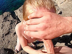 The Boats Watched Us Fuck On The Cliff! I Cum Three Times And Get A No Protection Creampie