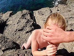 The Boats Watched Us Fuck On The Cliff! I Cum Three Times And Get A No Protection Creampie