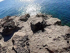 The Boats Watched Us Fuck On The Cliff! I Cum Three Times And Get A No Protection Creampie