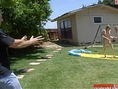 Ffm 3some With Two Skinny Small Tits Girls And One Big Cock