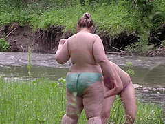 Voyeur Outdoors Spying On Naked Lesbians With Big Asses