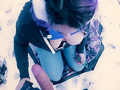 Public Blowjob In The Snow In The City Park 7 Min