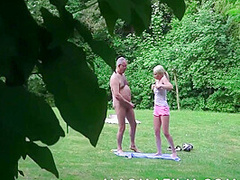 Russian Babe Gets A Massage From Grandpa In The Park 12 Min With Anna Riv