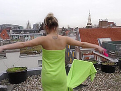 Linda Masturbating On My Roof In Amsterdam