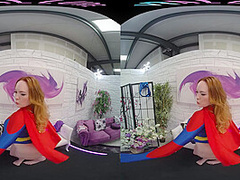 Curvy redhead shoves her pussy in your face then masturbates in VR