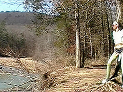 Milf Tied To Tree With Vibrator On Puss Til She Pisses Her Shorts