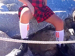 Nasty Teen Plays With Her Tits And Ass In Public Extreme