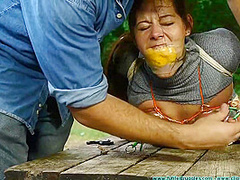 Outdoors Bondage And Tit Torture