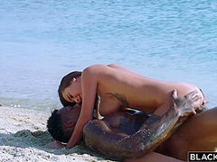 Taking A Bbc In The Beach - Li Ya And Liya Silver