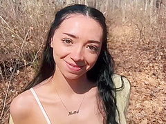 Girl With Perfect Body Fucks & Sucks Stranger In Woods