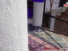 German dude fucks amateur latina outdoor with homemade creampie