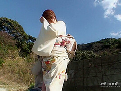 Paco 356 和服で野外露出