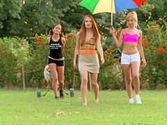 Linet Golfing A Toe-in-on - Sasha Rose, Denis A And Denisa Heaven