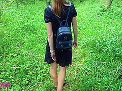 Schoolgirl Jerks Off And Sucks Dick To Classmate In A Public