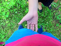 Schoolgirl Jerks Off And Sucks Dick To Classmate In A Public