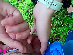 Schoolgirl Jerks Off And Sucks Dick To Classmate In A Public
