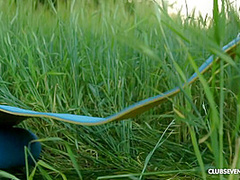 Teen Babe Masturbating On The Grass
