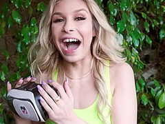 VR BANGERS Naked Charly Summer Sucking Cock In Jacuzzi - Outdoor POV Sex