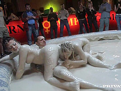 Stella And Terri Take Part In A Hardcore Mud Wrestling