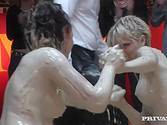 Stella And Terri Take Part In A Hardcore Mud Wrestling