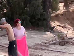 Couple Threesome In A Nudist Beach