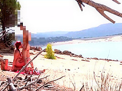 Couple Threesome In A Nudist Beach