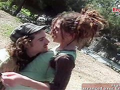 Amateur public sex with skinny british teen in forest