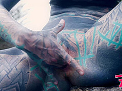 Outdoor Public Anal Fucking. Gape, Blowjob, Tattooed Teen Facial