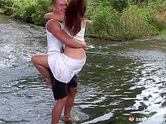 A Wet Surprise For Sexy Sindy Next To The River