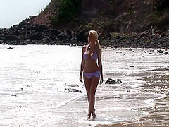 Brunette Woman Fucks Black Big Dick On The Beach And Blonde Woman Fucks With A Vegetable While Watching