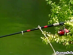 Teen craves gramps cock down her throat