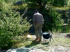 Teen craves gramps cock down her throat