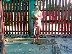 Summer Rainy Day. Wet Underwear. Rain. Umbrella. Private, Milf, Horny, Doll, Underwear, Slave, Wet, Panties, Rain