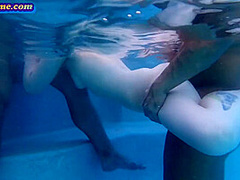 Underwater Bi MMF ***with inked babe eager of cum