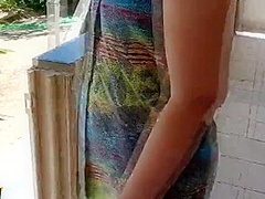 Wife Takes A Sunbath And Displays Her Nude Body To Delivery Man