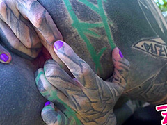 Naughty Tattoo Model Public Masturbation, Alternative Teen Anal Squirt Outdoors