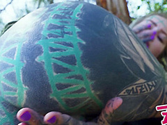 Naughty Tattoo Model Public Masturbation, Alternative Teen Anal Squirt Outdoors