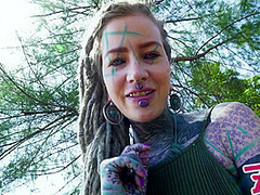 Naughty Tattoo Model Public Masturbation, Alternative Teen Anal Squirt Outdoors
