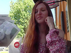 Red Haired Babe Is About To Have Sex For Money With A Man