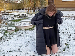 Barefoot In The Snow! Very Cold!