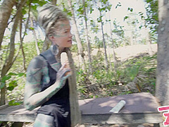 Anuskatzz Public Beach Anal Masturbation - Tattoo Teen Gapes Outdoors