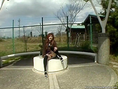 Dick sucking asian slut ravaged outdoors
